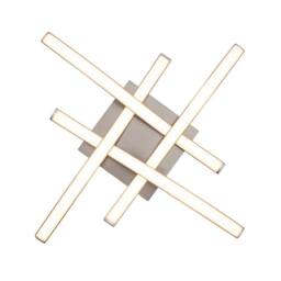 Happy Homewares Modern LED Ceiling Lighting Fitting in Brushed Nickel with 4 Strips in Metallic Silver - thumbnail 3