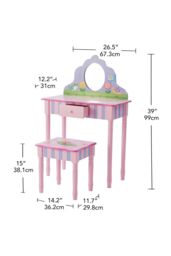 Teamson Kids Fantasy Fields By Teamson Play Wooden Vanity Table in Pink - thumbnail 4