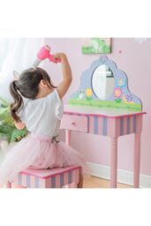 Teamson Kids Fantasy Fields By Teamson Play Wooden Vanity Table in Pink - thumbnail 2