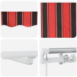 Berkfield Home Manual Retractable Awning with LED in Orange & Brown, 500x300 cm - thumbnail 8