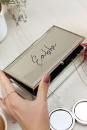 Personalised Memento Company Women's Personalised Mirrored Jewellery Box in Metallic Silver - thumbnail 4