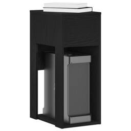 Berkfield Home Computer Tower Stand with Drawer Black 30x44x74 cm - Size: 30 x 44 x 74 cm - thumbnail 1