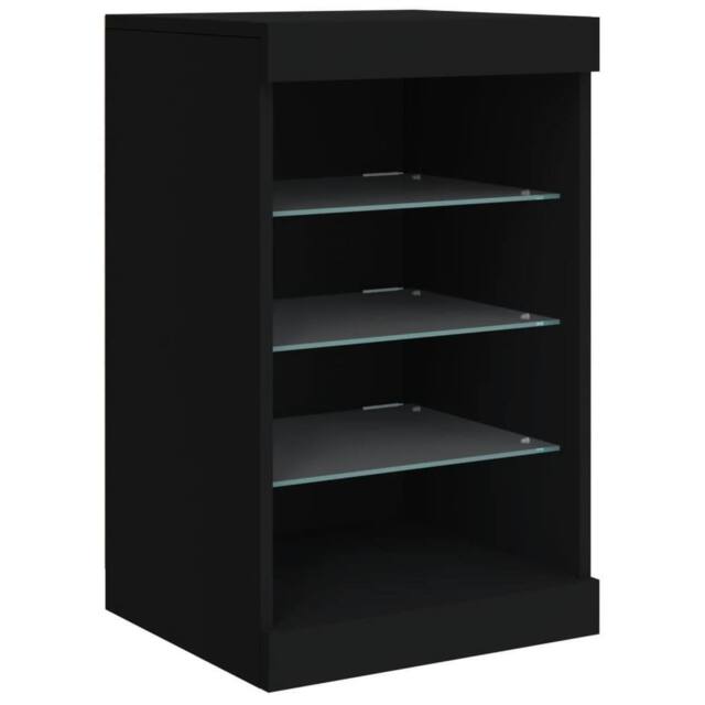 Berkfield Home Sideboard with LED Lights Black 41x37x67 cm - Size: 41 x 37 x 67 cm - image 1