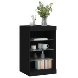 Berkfield Home Sideboard with LED Lights Black 41x37x67 cm - Size: 41 x 37 x 67 cm - thumbnail 5