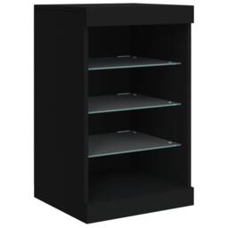 Berkfield Home Sideboard with LED Lights Black 41x37x67 cm - Size: 41 x 37 x 67 cm - thumbnail 1