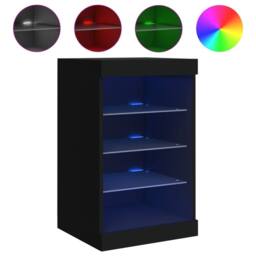 Berkfield Home Sideboard with LED Lights Black 41x37x67 cm - Size: 41 x 37 x 67 cm - thumbnail 3
