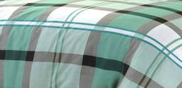 Homes-Linen Checkered Duvet Cover Set in Green - Size: Single - thumbnail 3
