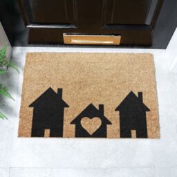 Artsy Mats Home is where the heart is Doormat in Black - Size: 40 cm x 60 cm - thumbnail 2