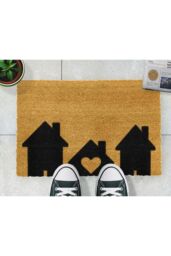 Artsy Mats Home is where the heart is Doormat in Black - Size: 40 cm x 60 cm - thumbnail 4