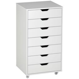 VINSETTO Vertical Filing Cabinet with 7 Drawers Mobile File Cabinet for Home in White - thumbnail 2