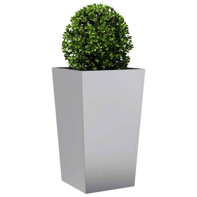 Berkfield Home Durable Garden Planter 45x45x75 cm Galvanised Steel in Grey - Size: 45 x 45 x 75 cm - image 1