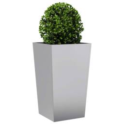 Berkfield Home Durable Garden Planter 45x45x75 cm Galvanised Steel in Grey - Size: 45 x 45 x 75 cm - thumbnail 1