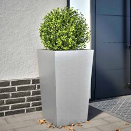 Berkfield Home Durable Garden Planter 45x45x75 cm Galvanised Steel in Grey - Size: 45 x 45 x 75 cm - thumbnail 2