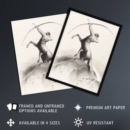 "Artery8 Centaur Aiming at the Clouds Redon Vintage Framed Wall Art Print in White - Size: W12"" x H16""" - thumbnail 2