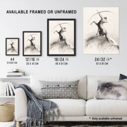 "Artery8 Centaur Aiming at the Clouds Redon Vintage Framed Wall Art Print in White - Size: W12"" x H16""" - thumbnail 3