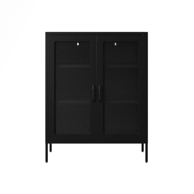 Lemon Pavilion Furniture Reuben Storage Cabinet - Steel/Mesh - Black - Flat Packed - image 1