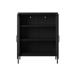 Lemon Pavilion Furniture Reuben Storage Cabinet - Steel/Mesh - Black - Flat Packed - thumbnail 2