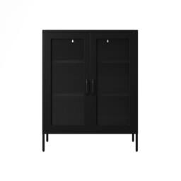 Lemon Pavilion Furniture Reuben Storage Cabinet - Steel/Mesh - Black - Flat Packed - thumbnail 1