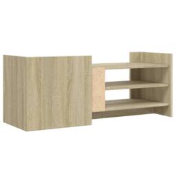 Berkfield Home TV Cabinet Sonoma Oak 100x35x40 cm Engineered Wood in Light Tan - Size: 100 x 35 x 40 cm - thumbnail 6