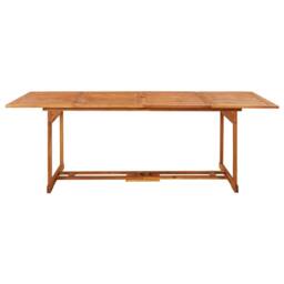 Berkfield Home Garden Dining Table 220x90x75 cm Solid Acacia Wood in Brown - Size: 220 x 90 x 75 cm - thumbnail 2