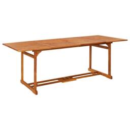 Berkfield Home Garden Dining Table 220x90x75 cm Solid Acacia Wood in Brown - Size: 220 x 90 x 75 cm - thumbnail 1