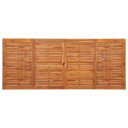 Berkfield Home Garden Dining Table 220x90x75 cm Solid Acacia Wood in Brown - Size: 220 x 90 x 75 cm - thumbnail 4
