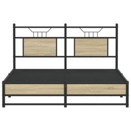 Berkfield Home Bed Frame without Mattress Sonoma Oak 140x190 cm Engineered Wood in Brown - thumbnail 6