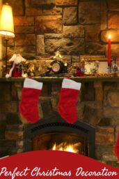 Neel Blue Christmas Classic Red Stocking Soft Velvet Hanging Santa Sack with White Cuff - thumbnail 5