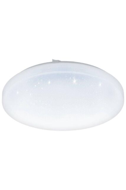 Eglo Frania-S Metal & Plastic With Crystal Effect Integrated LED Flush Light in White - image 1