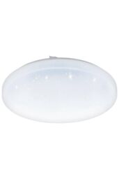 Eglo Frania-S Metal & Plastic With Crystal Effect Integrated LED Flush Light in White