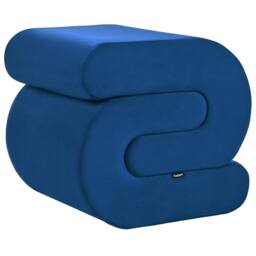 Wyld and Coco Navy Velvet S-Shape Pouffe in Blue - thumbnail 5