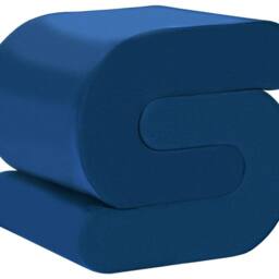 Wyld and Coco Navy Velvet S-Shape Pouffe in Blue - thumbnail 2