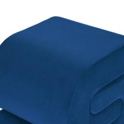 Wyld and Coco Navy Velvet S-Shape Pouffe in Blue - thumbnail 6