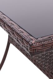 Living and Home Square Wicker Garden Dining Table With Parasol Hole in Brown - thumbnail 5