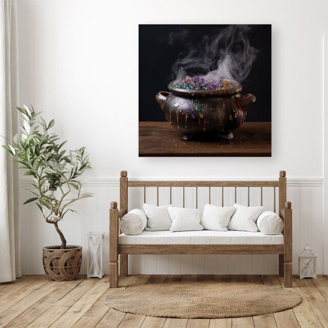 "Warren Reed - Designer Contemporary Bubbling Cauldron Canvas - Size: W30"" x H30""" - image 1