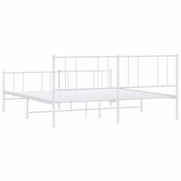 Berkfield Home Metal Bed Frame with Headboard & Footboard White 193x203 cm - thumbnail 8