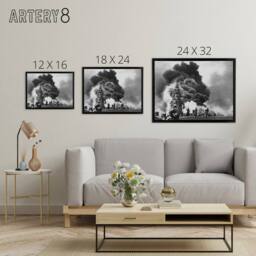 "Artery8 WWII USS Battleship Bunker Hill Kamikazes Framed Canvas Wall Art Print in Grey - Size: W12"" x H16""" - thumbnail 4