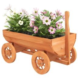 Berkfield Home Beautiful Decorative Wagon 70x43x54 cm Solid Wood Fir in Brown - Size: 70 x 43 x 54 cm - thumbnail 1