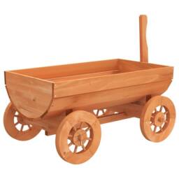 Berkfield Home Beautiful Decorative Wagon 70x43x54 cm Solid Wood Fir in Brown - Size: 70 x 43 x 54 cm - thumbnail 6