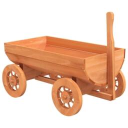 Berkfield Home Beautiful Decorative Wagon 70x43x54 cm Solid Wood Fir in Brown - Size: 70 x 43 x 54 cm - thumbnail 3