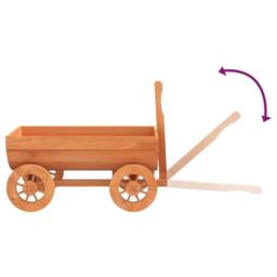 Berkfield Home Beautiful Decorative Wagon 70x43x54 cm Solid Wood Fir in Brown - Size: 70 x 43 x 54 cm - thumbnail 7