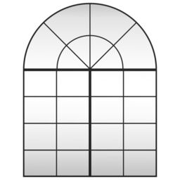 Berkfield Home Wall Mirror Black 100x130 cm Arch Iron - thumbnail 3