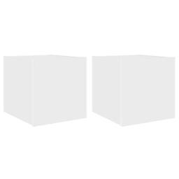 Berkfield Home TV Wall Cabinets with LED Lights 2 pcs White 30.5x35x30 cm - thumbnail 3