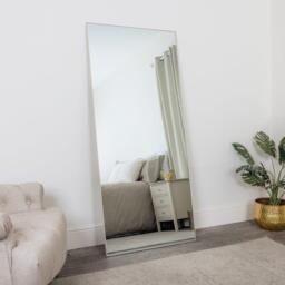 Large Taupe Thin Framed Leaner Mirror 80cm X 180cm