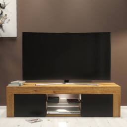 Mex Furniture LTD TV Unit Loom 130cm - Dark Oak & Black Matt Doors & LED Lights - thumbnail 4