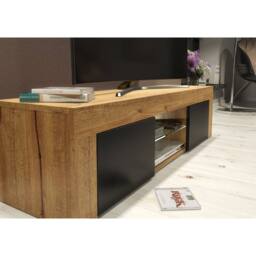 Mex Furniture LTD TV Unit Loom 130cm - Dark Oak & Black Matt Doors & LED Lights - thumbnail 3