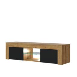 Mex Furniture LTD TV Unit Loom 130cm - Dark Oak & Black Matt Doors & LED Lights - thumbnail 9