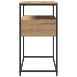 Berkfield Home Console Table Artisan Oak 75x40x75 cm Engineered Wood & Steel in Brown - Size: 75 x 40 x 75 cm - thumbnail 5