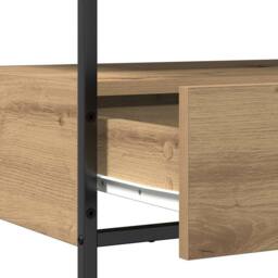 Berkfield Home Console Table Artisan Oak 75x40x75 cm Engineered Wood & Steel in Brown - Size: 75 x 40 x 75 cm - thumbnail 7