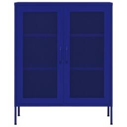 Berkfield Home Storage Cabinet Navy Blue 80x35x101.5 cm Steel - thumbnail 1